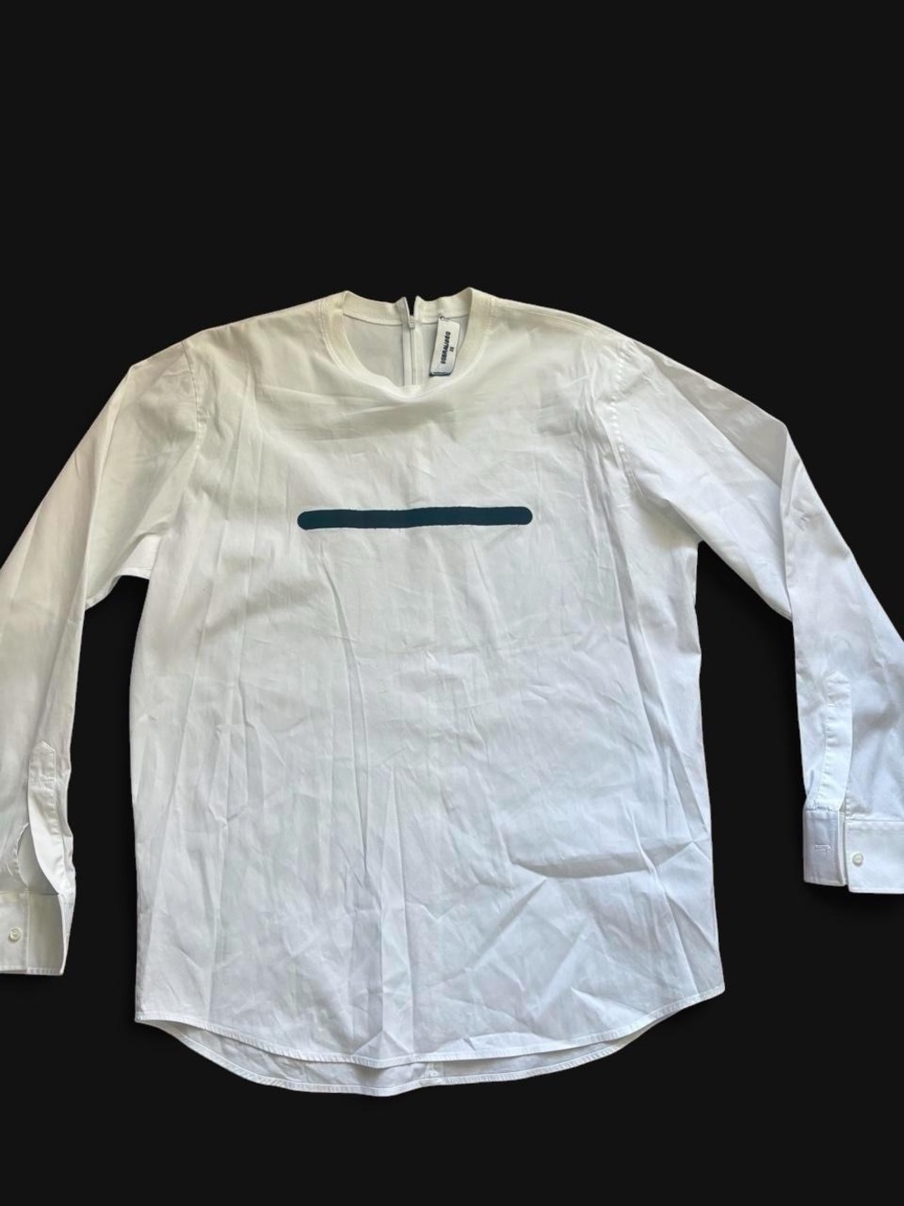 DSQUARED2 White Long Sleeve Shirt Men’s Size 50 Medium Black Stripe Designer